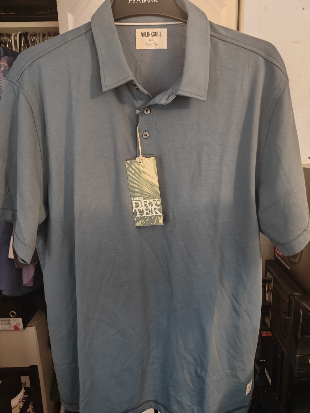 NWT LinkSoul Men's Blue Golf Polo Shirt